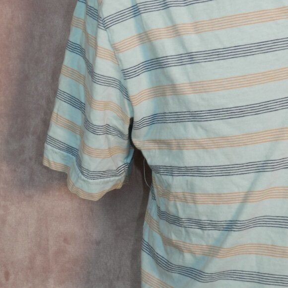 American Eagle Outfitters Mens Blue Striped Short Sleeve Collard Polo Size Small - Picture 4 of 9